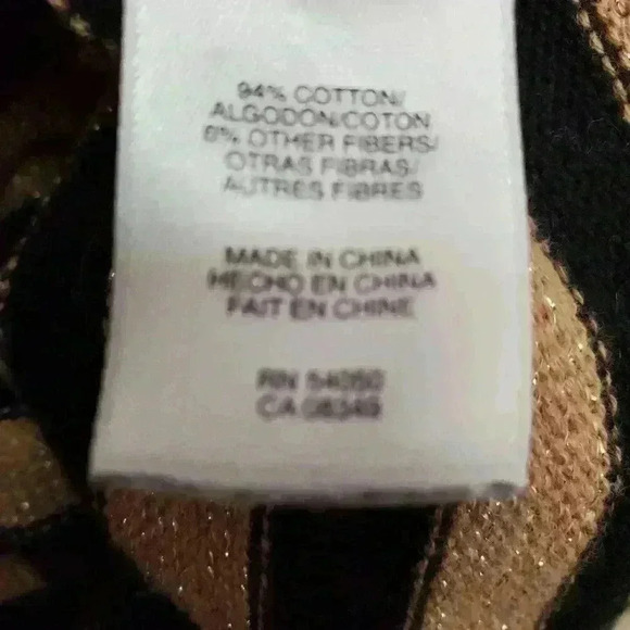 Jones New York black and  gold striped cowl neck sweater. Size large - Picture 9 of 9